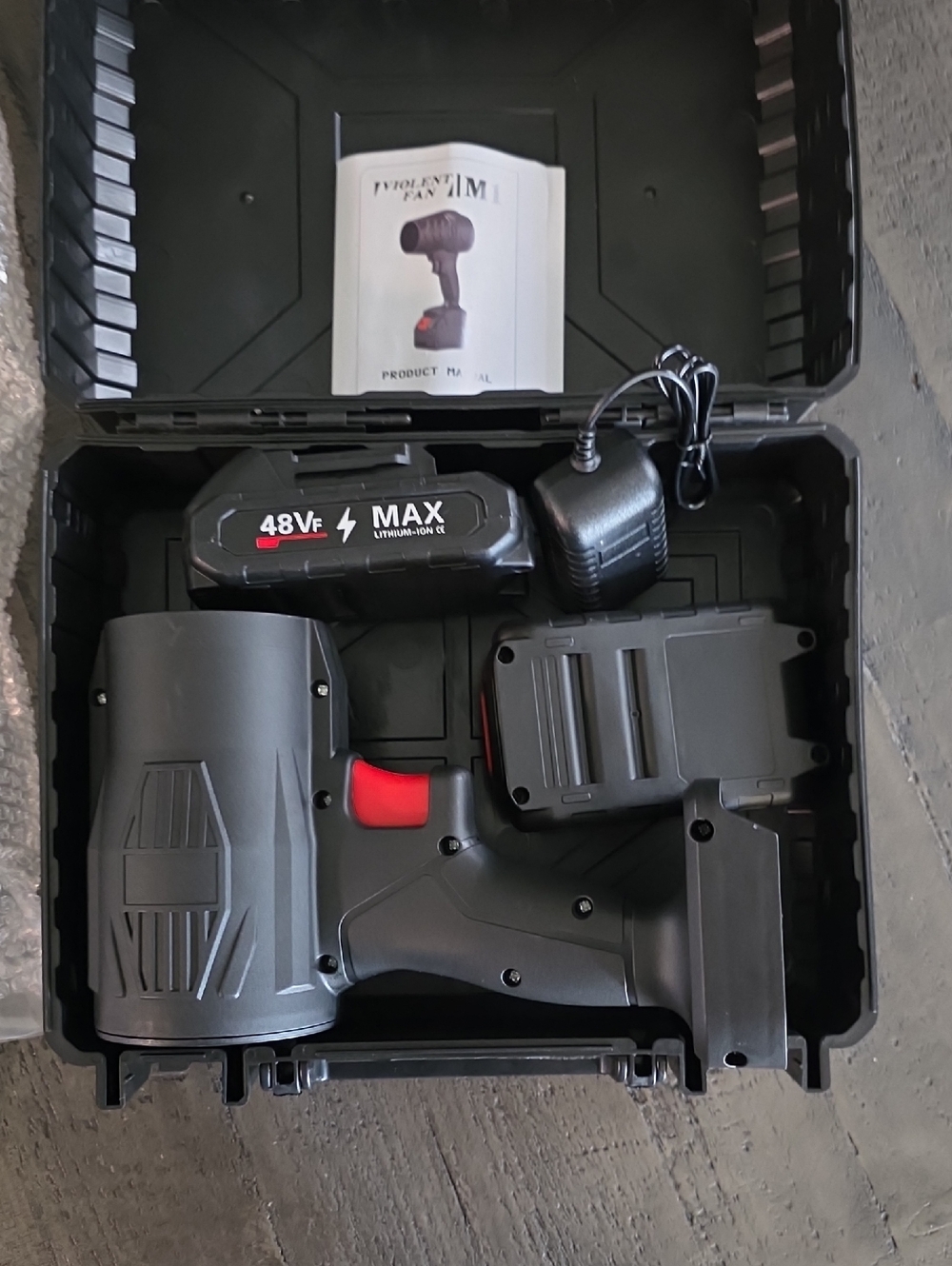 Cordless Hand Held Blower Black -with Red Accent